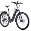 Bicicleta de cross Leader Fox Bend Gent, 9 viteze, 5 trepte de asistare, suspensie, motor Bafang M510, autonomie maxima 150 km